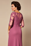 Woestijn Rose Chiffon Lace Moeder van de Bruid Jurk