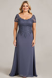 Twilight Chiffon Lace Plus Size Moeder van de Bruid Jurk