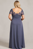 Twilight Chiffon Lace Plus Size Moeder van de Bruid Jurk
