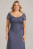 Twilight Chiffon Lace Plus Size Moeder van de Bruid Jurk