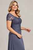 Twilight Chiffon Lace Plus Size Moeder van de Bruid Jurk