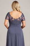 Twilight Chiffon Lace Plus Size Moeder van de Bruid Jurk