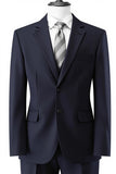 Donkerpaarse revers met inkeping 3-delige Slim Fit bruidsjonkers Suits