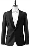 Zwarte One Button Sjaal Revers Jacquard Prom Blazer voor heren