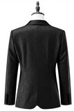 Zwarte One Button Sjaal Revers Jacquard Prom Blazer voor heren