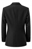 Zwarte Double Breasted Revers Revers Heren Blazer