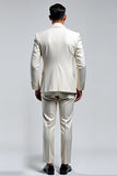 Heren Lvory Double Breasted 3 Stuks Peak revers Prom Suits