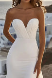 Zeemeermin Sweetheart Ivoor Chiffon Trouwjurk met Split