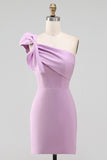 Witte One Shoulder Bow Bodycon afstudeerjurk