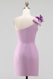 Witte One Shoulder Bow Bodycon afstudeerjurk