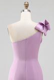 Witte One Shoulder Bow Bodycon afstudeerjurk