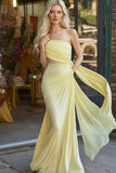 Narcis zeemeermin strapless galajurk met ruches