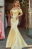 Narcis Off The Shoulder Zeemeermin Satijnen Prom Jurk