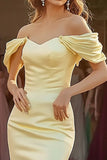 Narcis Off The Shoulder Zeemeermin Satijnen Prom Jurk