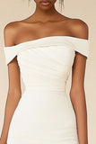 Bodycon Witte Off The Shoulder Afstudeerjurk