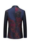 Donker marineblauw revers met één knoop en inkeping voor heren Prom blazer