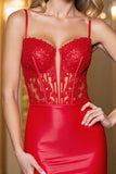 Rood kanten korset Bodycon Homecoming jurk