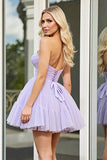 Lila A Line strapless mini homecoming-jurk