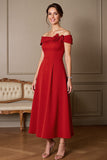 Donkerrood Off The Shoulder Thee Lengte Moeder van de Bruid Jurk