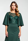 Pine Lace knielange moeder van de bruid jurk met halve mouwen