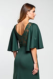 Pine Lace knielange moeder van de bruid jurk met halve mouwen