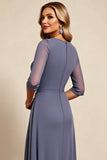 Twilight schede chiffon enkellengte moeder van de bruid jurk