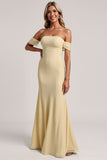 Off The Shoulder Gele Zeemeermin Bruidsmeisje Jurk