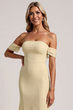 Off The Shoulder Gele Zeemeermin Bruidsmeisje Jurk