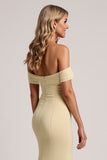 Off The Shoulder Gele Zeemeermin Bruidsmeisje Jurk