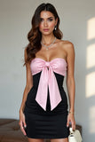 Zwarte Bodycon strapless homecoming-jurk