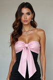 Zwarte Bodycon strapless homecoming-jurk