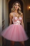 Blush A Line Spaghettibandjes Homecoming Jurk