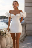 Off The Shoulder Bodycon Witte Korte Afstuderen Jurk