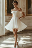 Ivoor Chiffon A Line Korte Afstuderen Jurk