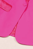 Fuchsia 2-delige piekrevers voor dames galapakken met veer