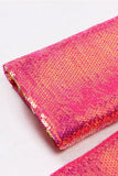Sparkly Fuchsia 2-delige piekrevers damespakken met zakken