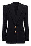 Zwarte piek revers single breasted dames blazer