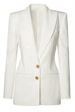 Zwarte piek revers single breasted dames blazer
