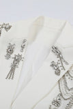 Sprankelende zwarte piek revers Single Breasted vrouwen Prom Blazer met steentjes