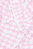 Roze 2-delige piekrevers Double Breasted dames galapakken met zakken