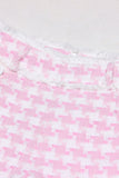 Roze 2-delige piekrevers Double Breasted dames galapakken met zakken