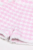 Roze 2-delige piekrevers Double Breasted dames galapakken met zakken