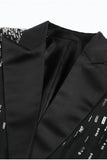 Witte piek revers single breasted vrouwen prom blazer met pailletten