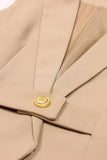 Witte Peak Revers Mouwloze Satijnen Dames Blazer