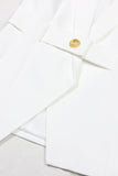 Witte Peak Revers Mouwloze Satijnen Dames Blazer