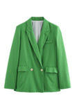 Groene 2-delige piekrevers Double breasted dames galapakken