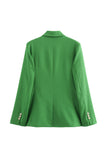 Groene 2-delige piekrevers Double breasted dames galapakken