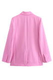 Roze 2-delige inkeping revers vrouwen Prom Suits