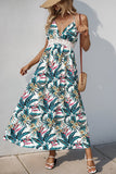 Groene bloemen halter A Line zomerjurk
