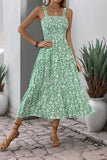 Zwarte Bloemen A Line Thee Lengte Zomer Jurk